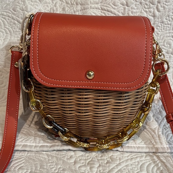 Tommy Bahama Rattan wicker satchel crossbody, NWT - Picture 2 of 16